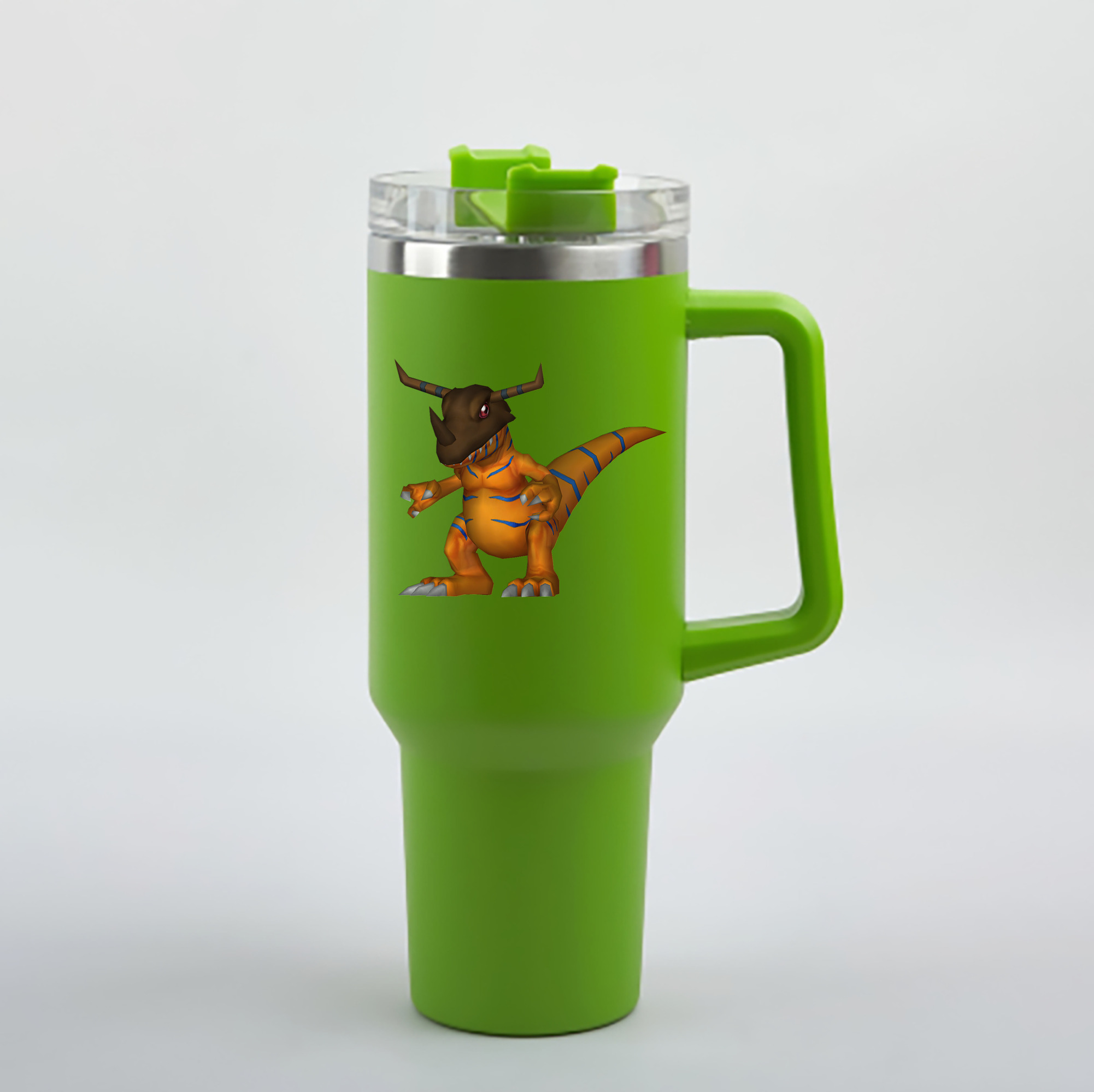 （画像用） Digimon デジタルモンスター/デジモン 1200mL車用タンブラー - クリスタルステッカー（プラスチックストロー付き）